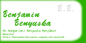 benjamin benyuska business card