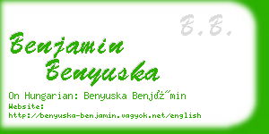 benjamin benyuska business card